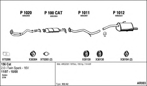 FENNO AR003 Exhaust System
